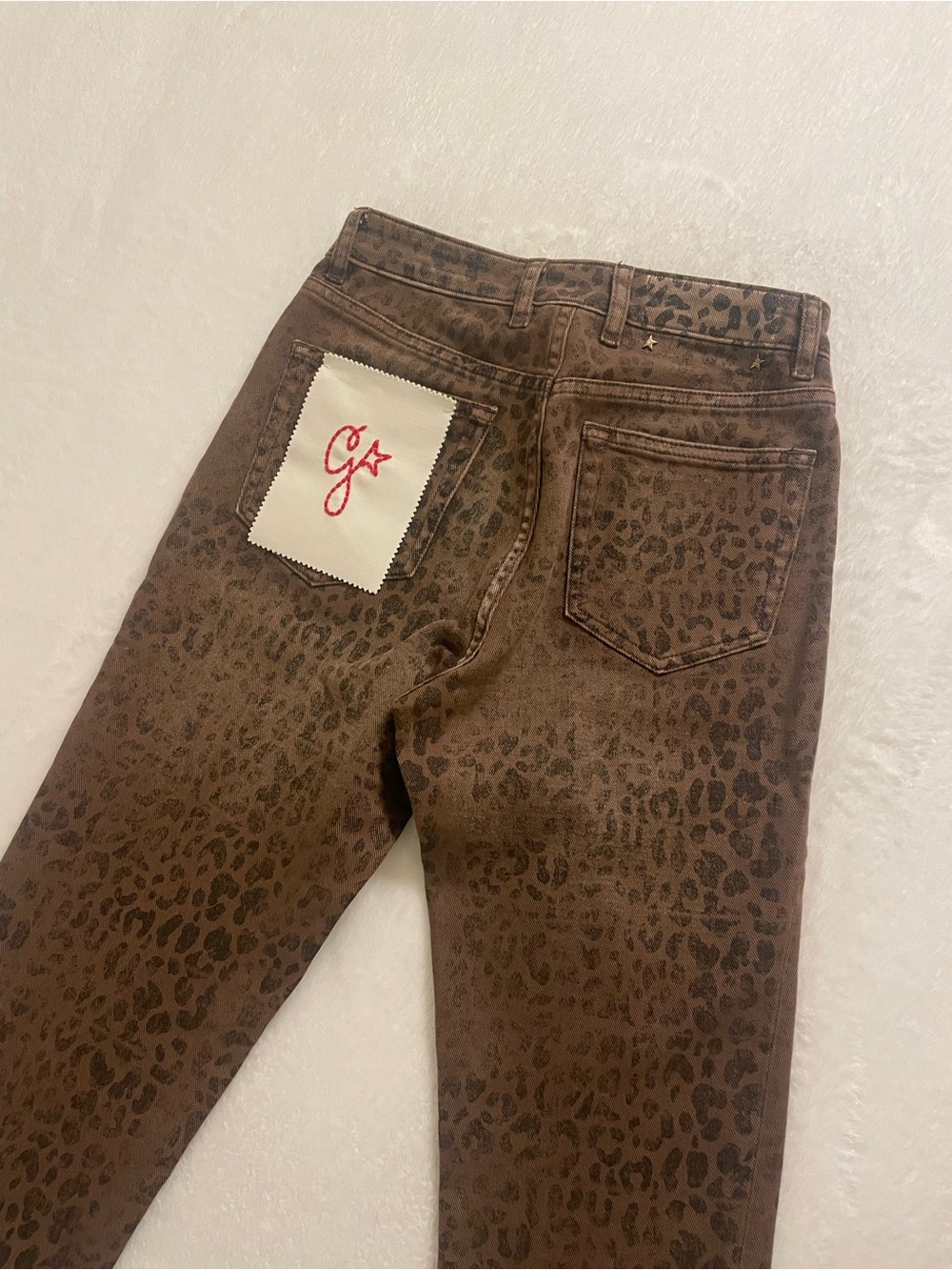 Golden Goose Brown Leopard-Print Skinny Jeans